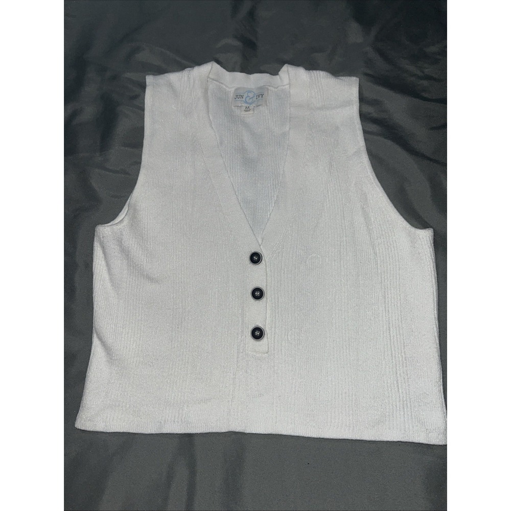 Jun & Ivy White Women's Too Sleeveless Size Medium